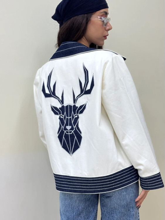 عکس کت گلدوزی شده سفید مجلسی زنانه با ارسال سریع