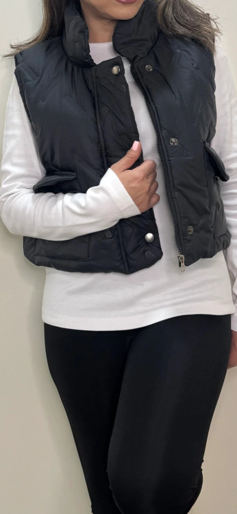 پافر کراپ زنانه اسپرت ترند و مقرونبهصرفه مشکی