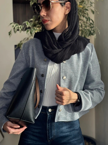 کت فوتر زنانه کراپ کوتاه مناسب استایل کژوال