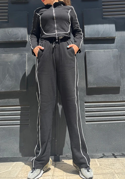 ست سویشرت و شلوار زنانه مشکی وارداتی با کیفیت بالا