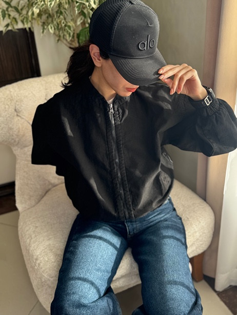 بامبر کوتاه بهاری شیک از جنس کتان گرمپایین مشکی