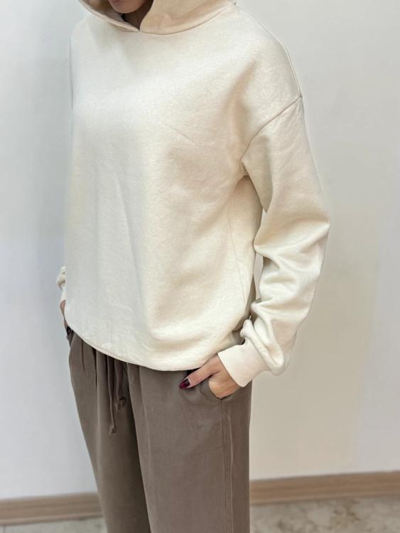 دورس اورسایز یونیسکس سفید کلاهدار ساده و باکیفیت برای خرید آنلاین