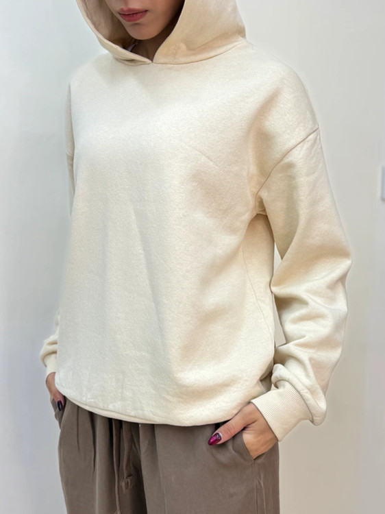 دورس اورسایز کلاهدار سفید زنانه و مردانه مدل راحت و ترند پاییزی و زمستانه