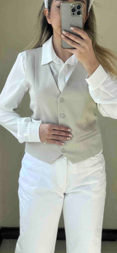 ژیله مجلسی زنانه سایز بزرگ (۳۸-۴۶) به رنگ کرم و مشکی