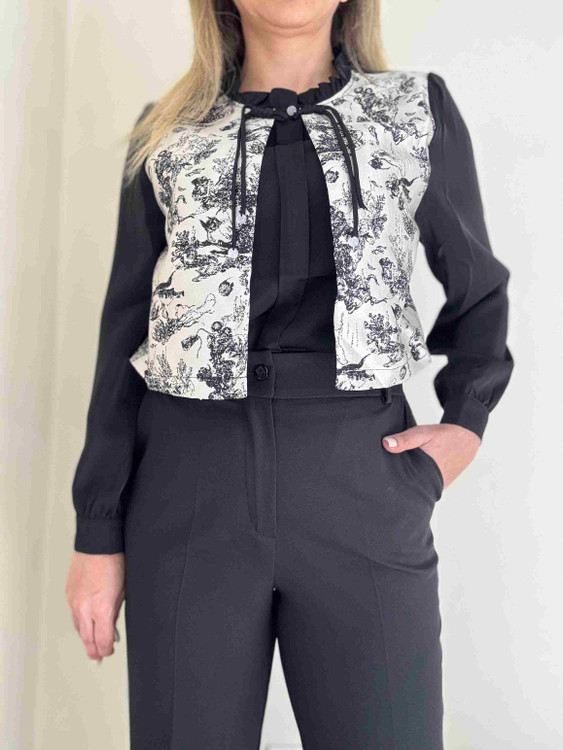 شومیز خاص مشکی زنانه و دخترونه طرحدار