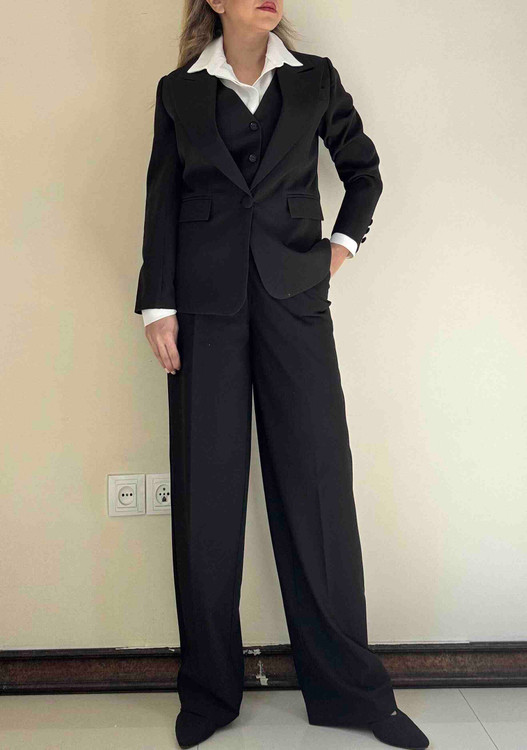 کت تک زنانه مشکی سایز ۳۶-۴۶ شیک و مجلسی