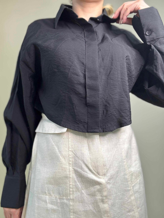 شومیز کراپ زنانه شیک مناسب زیر کت و وست