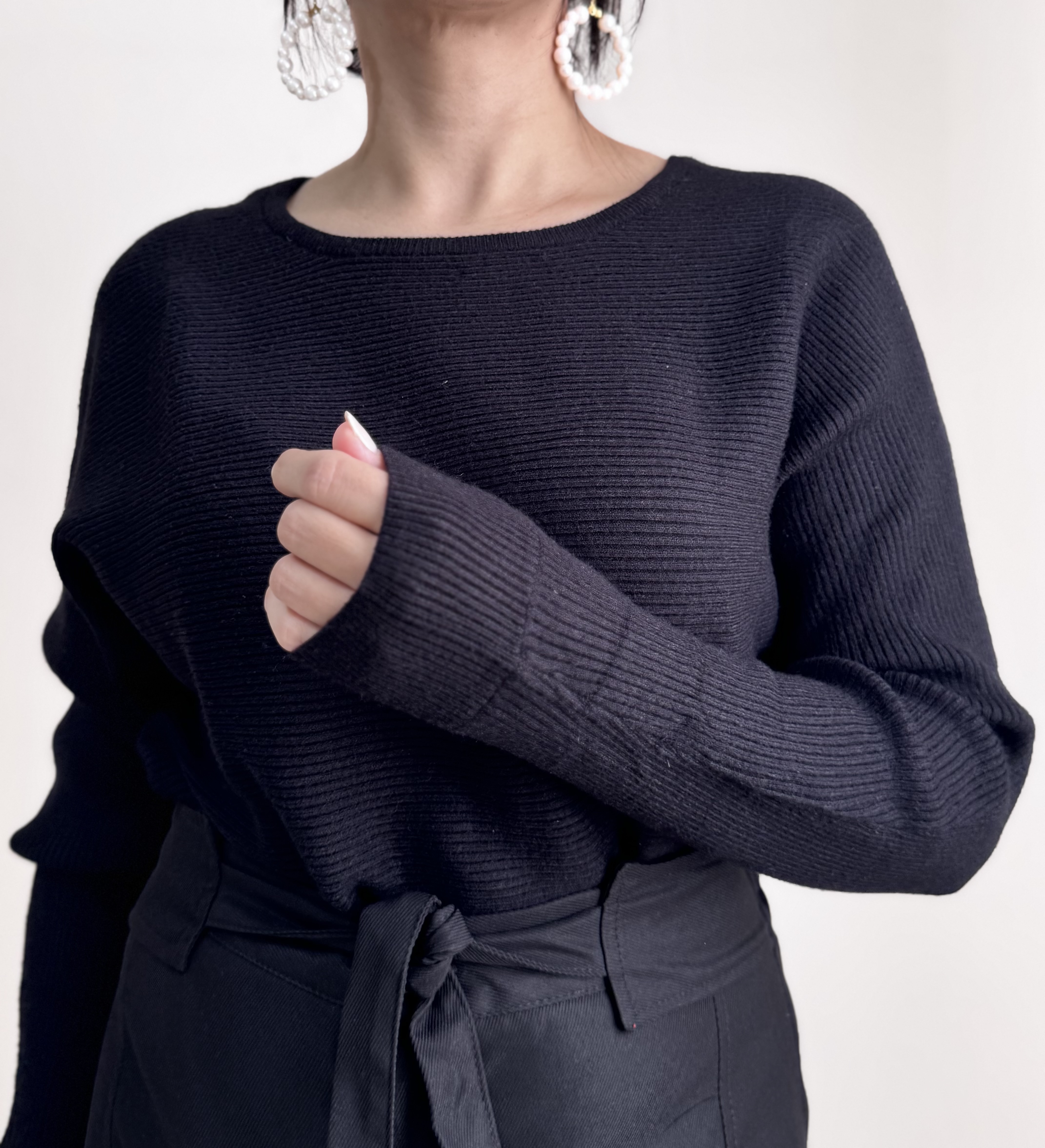 بلوز بافت زنانه مشکی